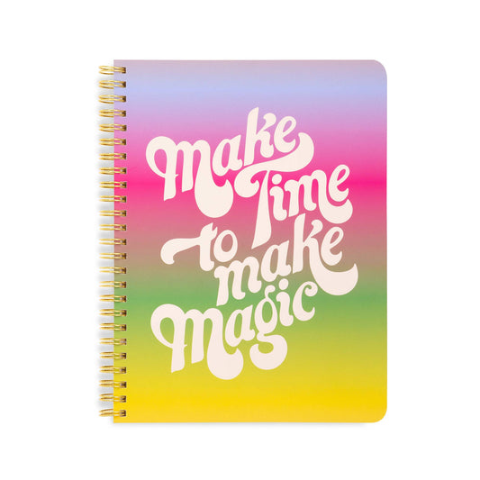 Make Time to Make Magic Rough Draft Mini Notebook | Double-wire Spiral Small Colorful Journal