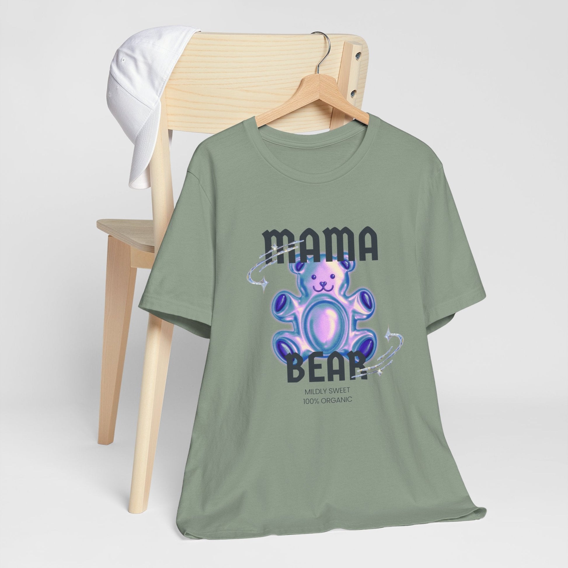 Mama Bear Mildly Sweet 100% Organic Gummy Bear Jersey Short Sleeve Tee | Mothers Day