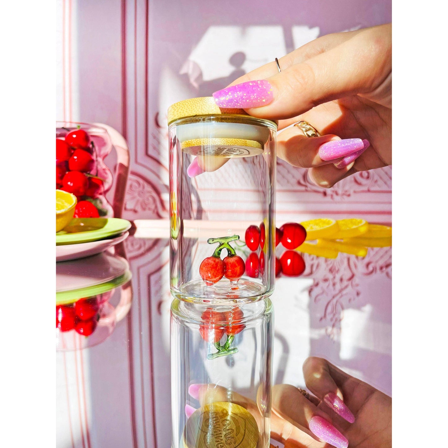 Maraschino Cherry Stash Jar | Clear Glass Storage Container | 3.5'' x 2''