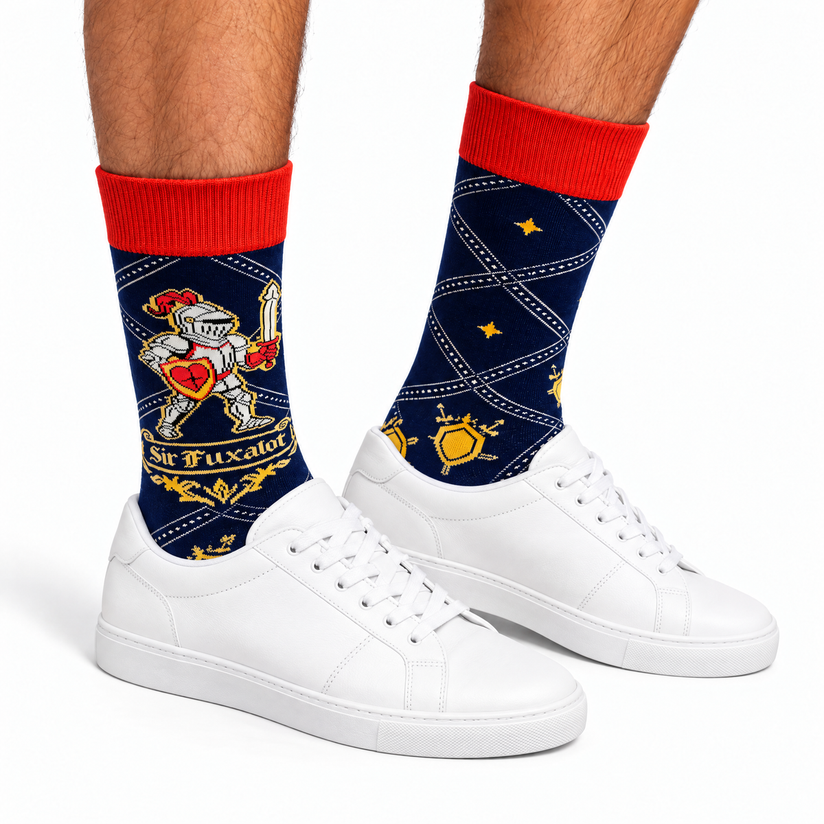 Men's Sir Fuxalot Knight Crew Socks-Fabdaz-The Bullish Store