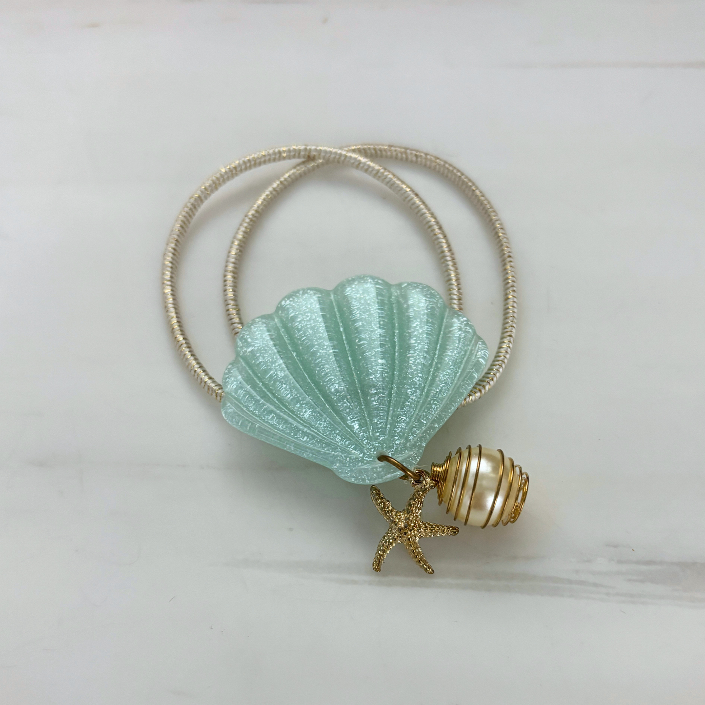 Mermaid Parade Double Hair Tie with Glitter Shell