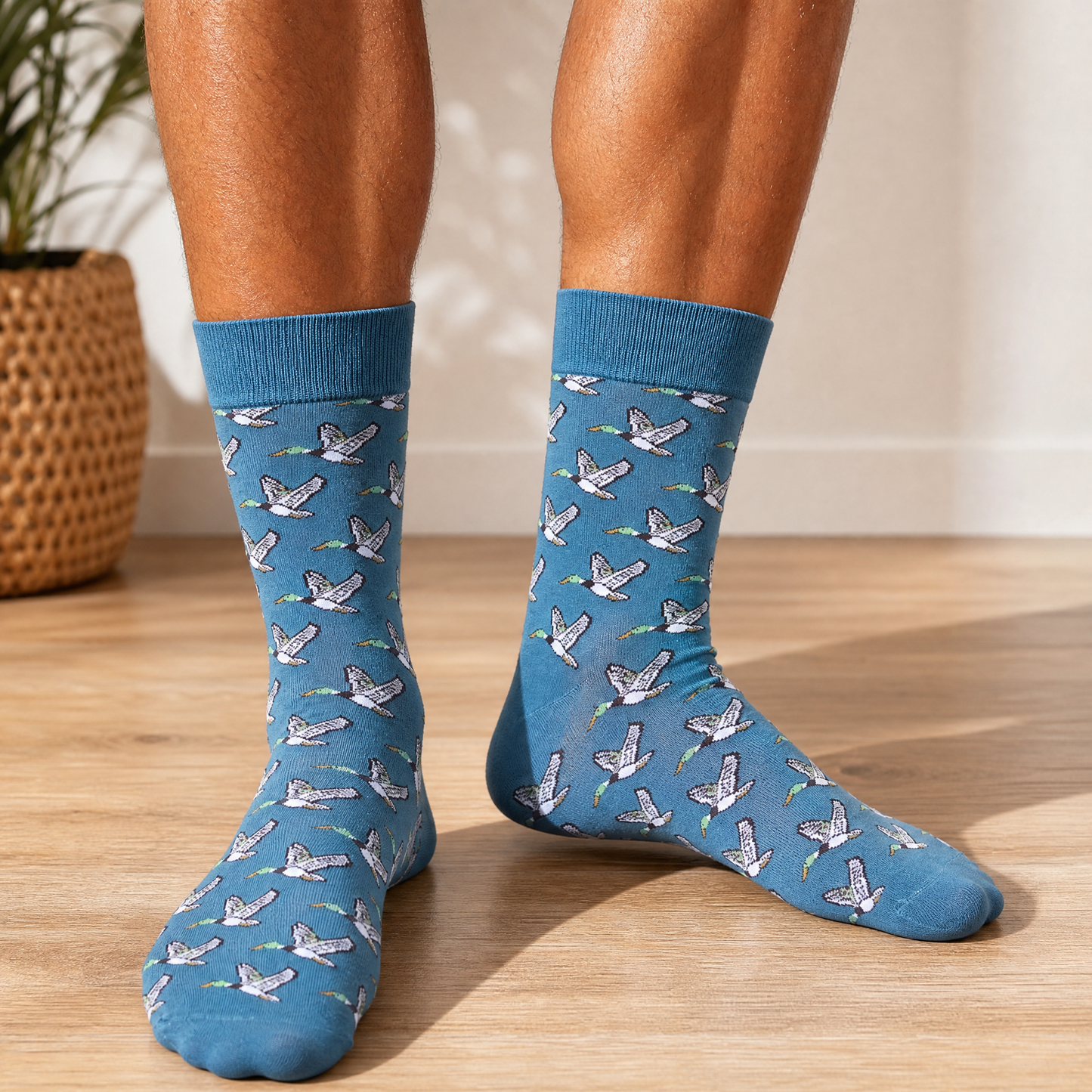 Migrating Ducks Men's Bamboo Crew Socks-Living Royal-The Bullish Store