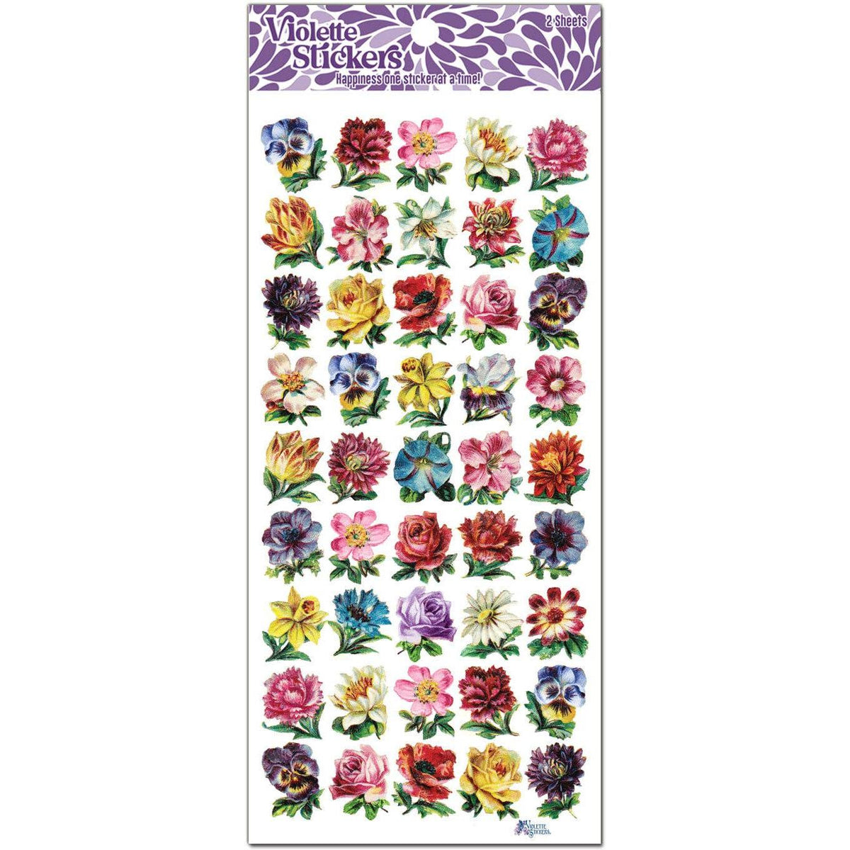 Mini Flowers Clear Stickers | 4" x 8" | 2 Sheets-Violette Stickers-The Bullish Store