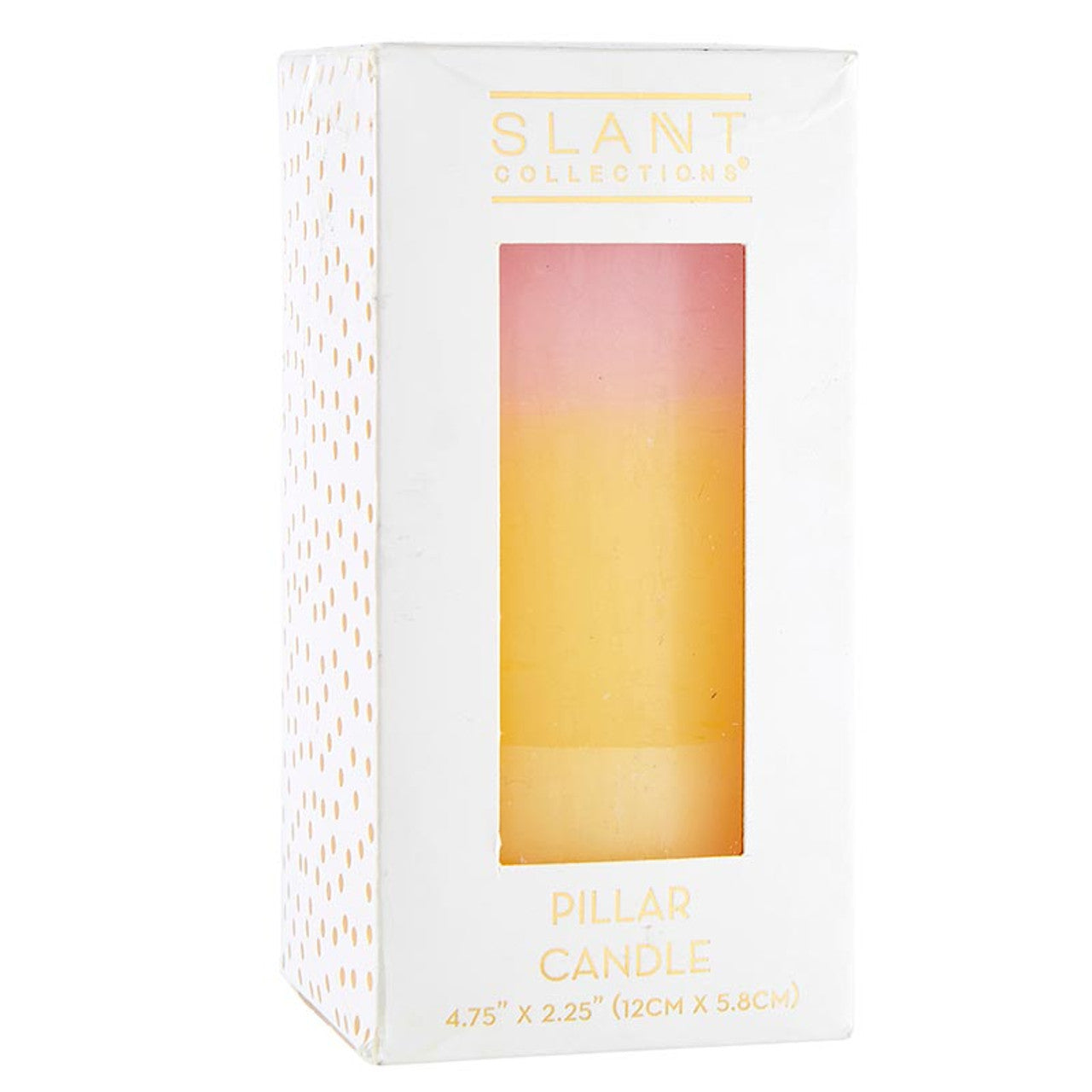 Mini Pillar Candle in Pink Orange White | Aesthetic Unscented Dinner Candle 4.75"