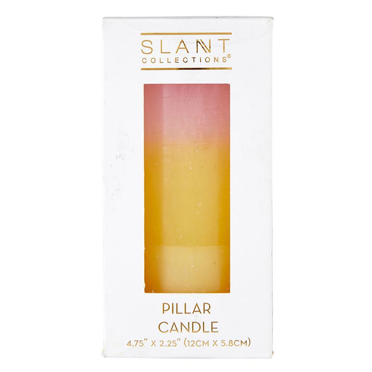 Mini Pillar Candle in Pink Orange White | Aesthetic Unscented Dinner Candle 4.75"