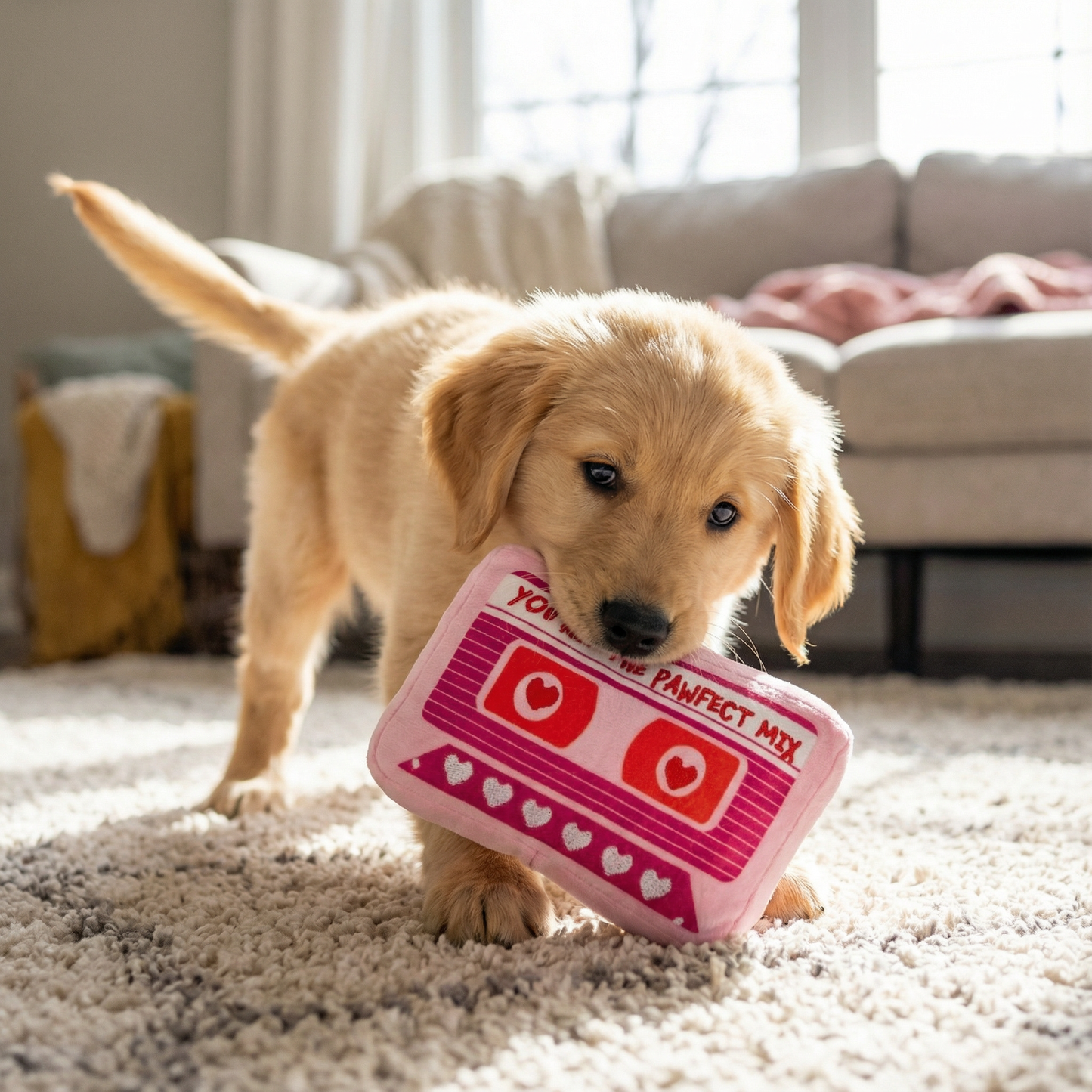 Mix Tape Plush Dog Toy | Plush Toys for Pet Lovers | Giftable Dog Stocking Stuffer