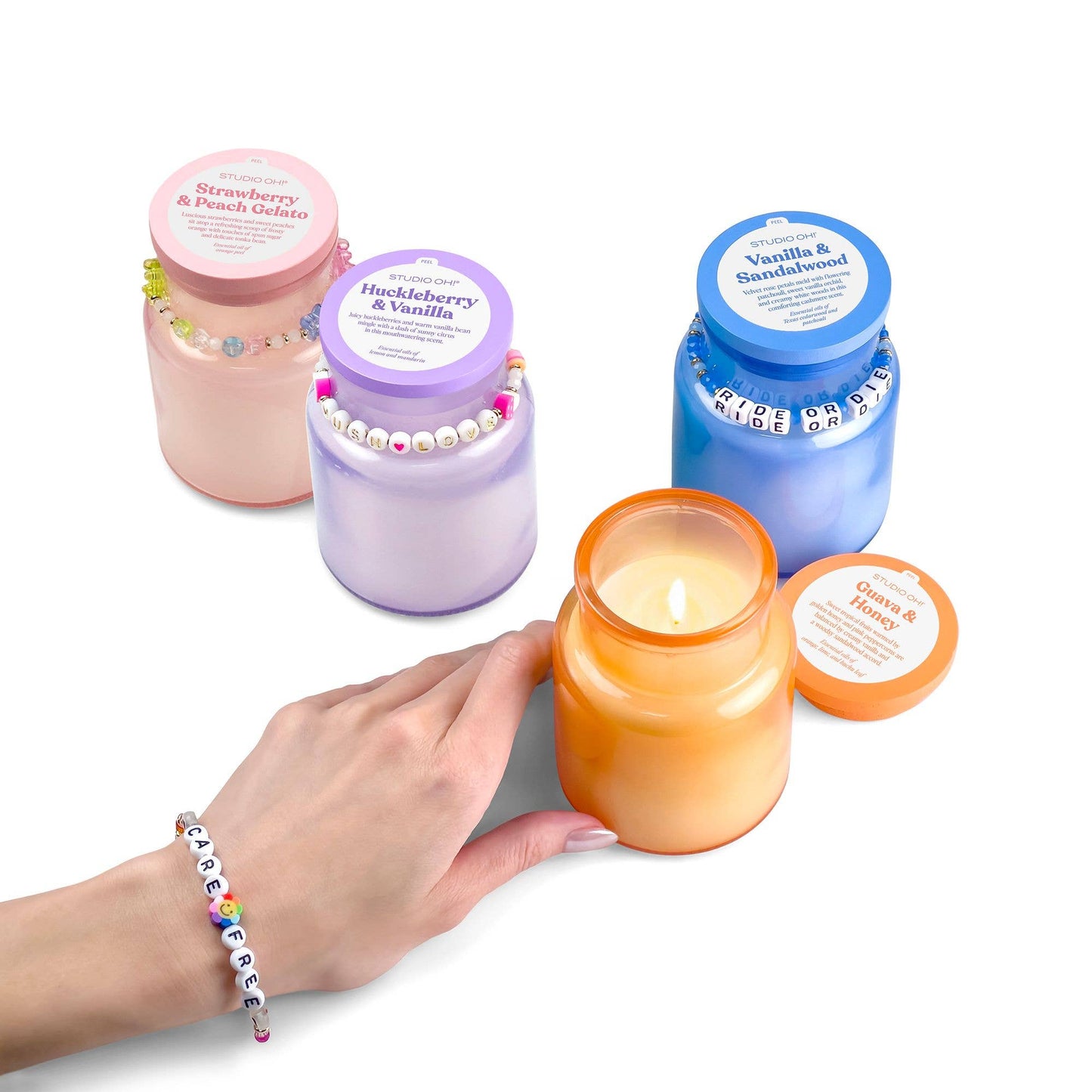 Mush Love Candle & Bracelet Set | Scented Candle & Beaded Bracelet Giftable Set