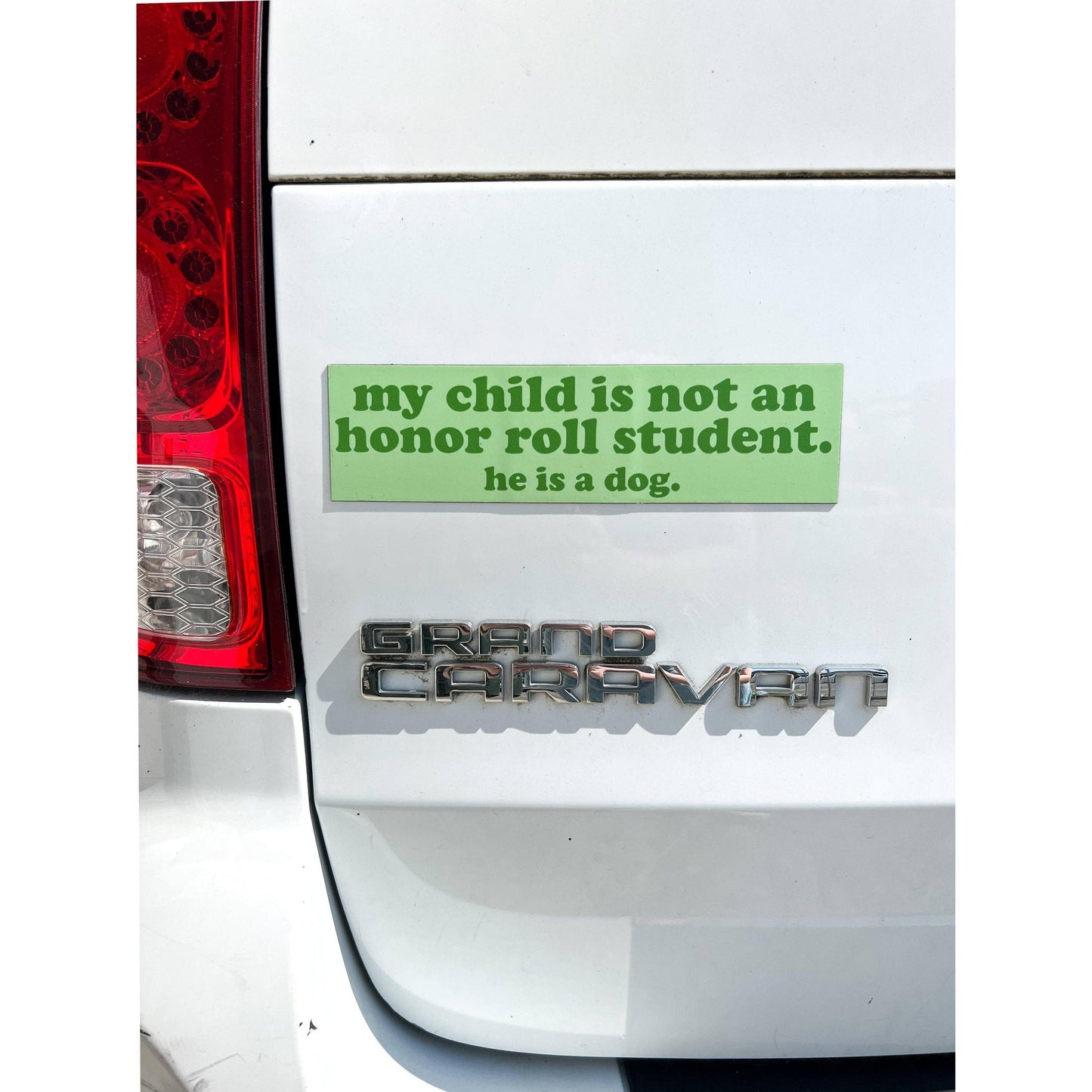 My Child Is Not An Honor Roll Student. He Is A Dog Green Bumper Magnet | Fridge Magnetic Surface Decor
