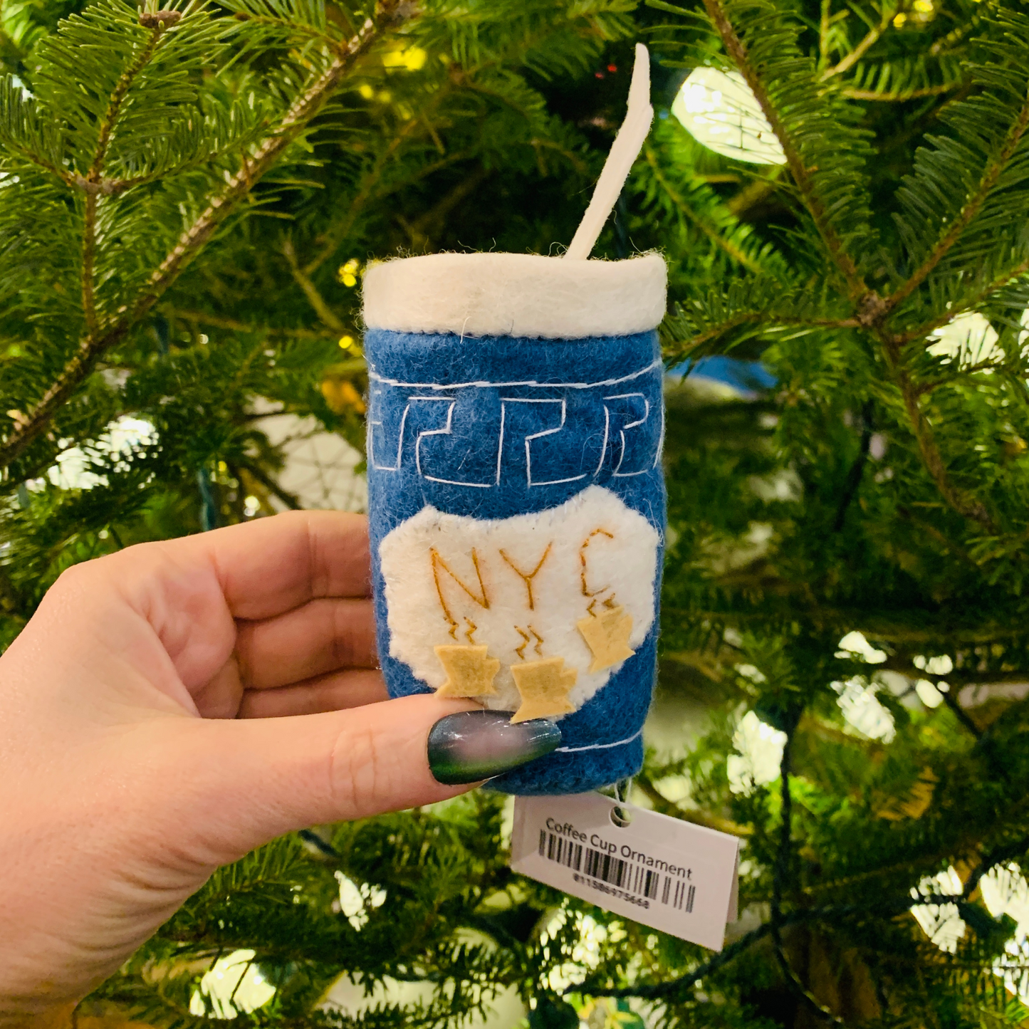 NYC Coffee Cup Felt Ornament | Handmade in Kyrgyzstan