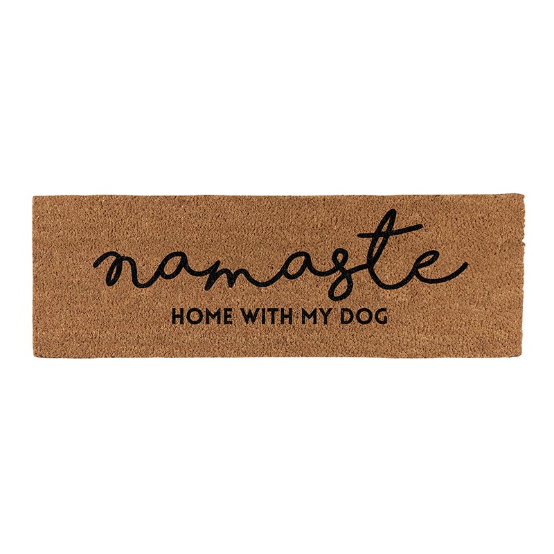 Namaste Home With My Dog Coir Door Mat | 30" x 10"