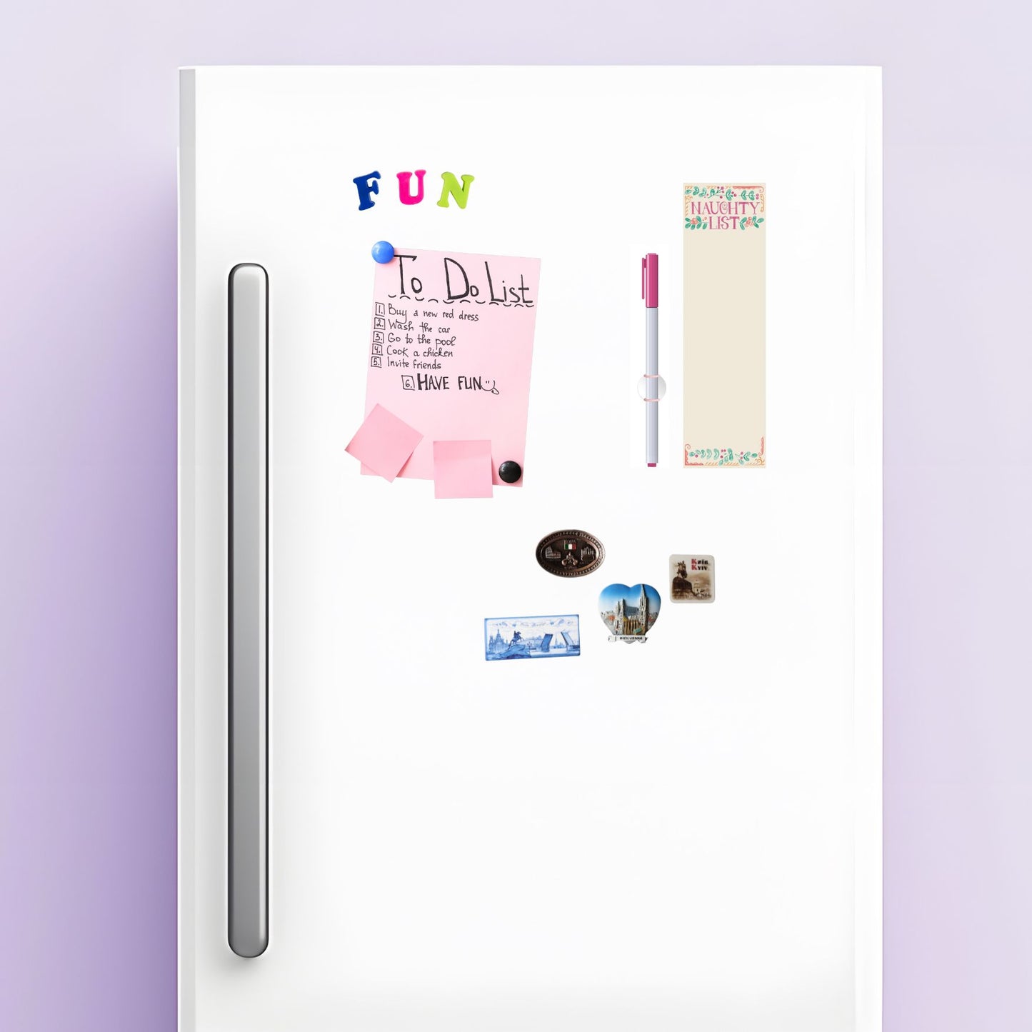 Naughty List Magnetic Holiday Notepad | 9.5" x 2.75" | Holds to Fridge with Strong Magnet