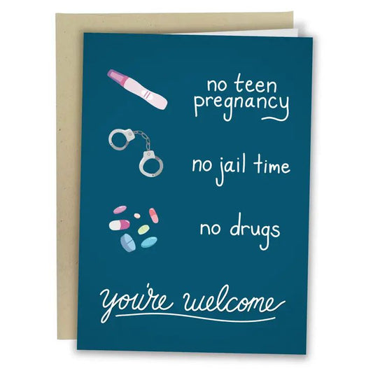 No Drugs No Jail Time Funny Greeting Card | 5" x 7"