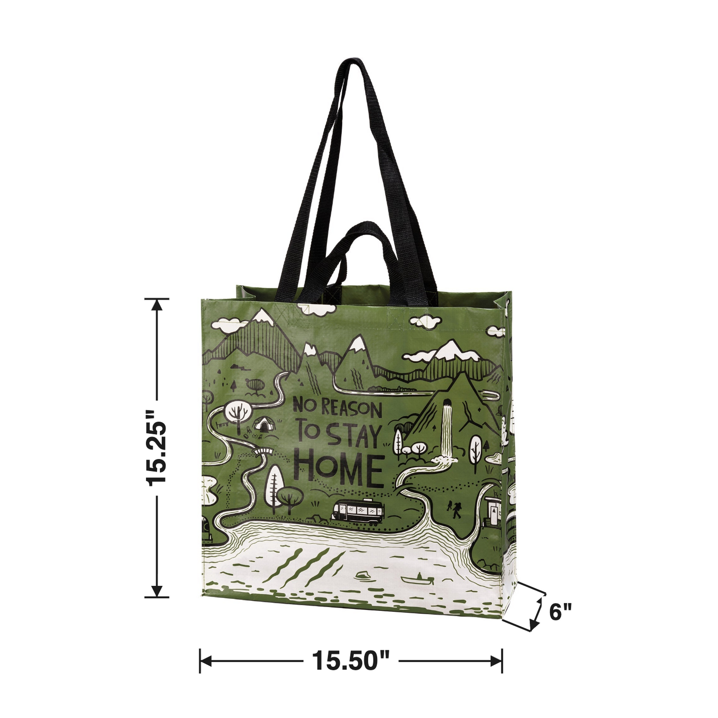 Size chart — 15.50" W x 15.25" H x 6" D