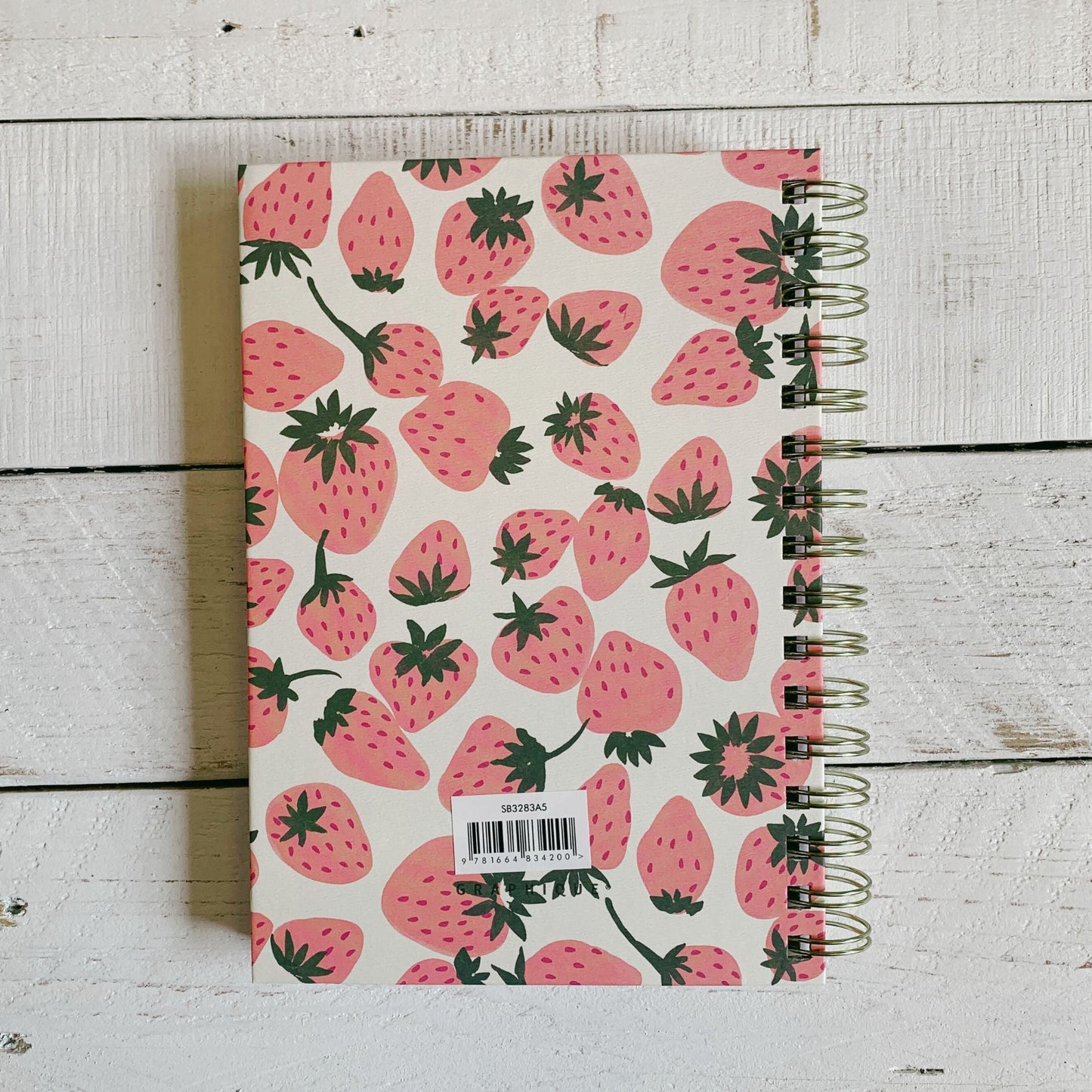 Notes Pink Strawberries Spiral Hard Cover Journal | 160 Ruled Pages Spiral-bound Notebook | 6.25"x 8.25"