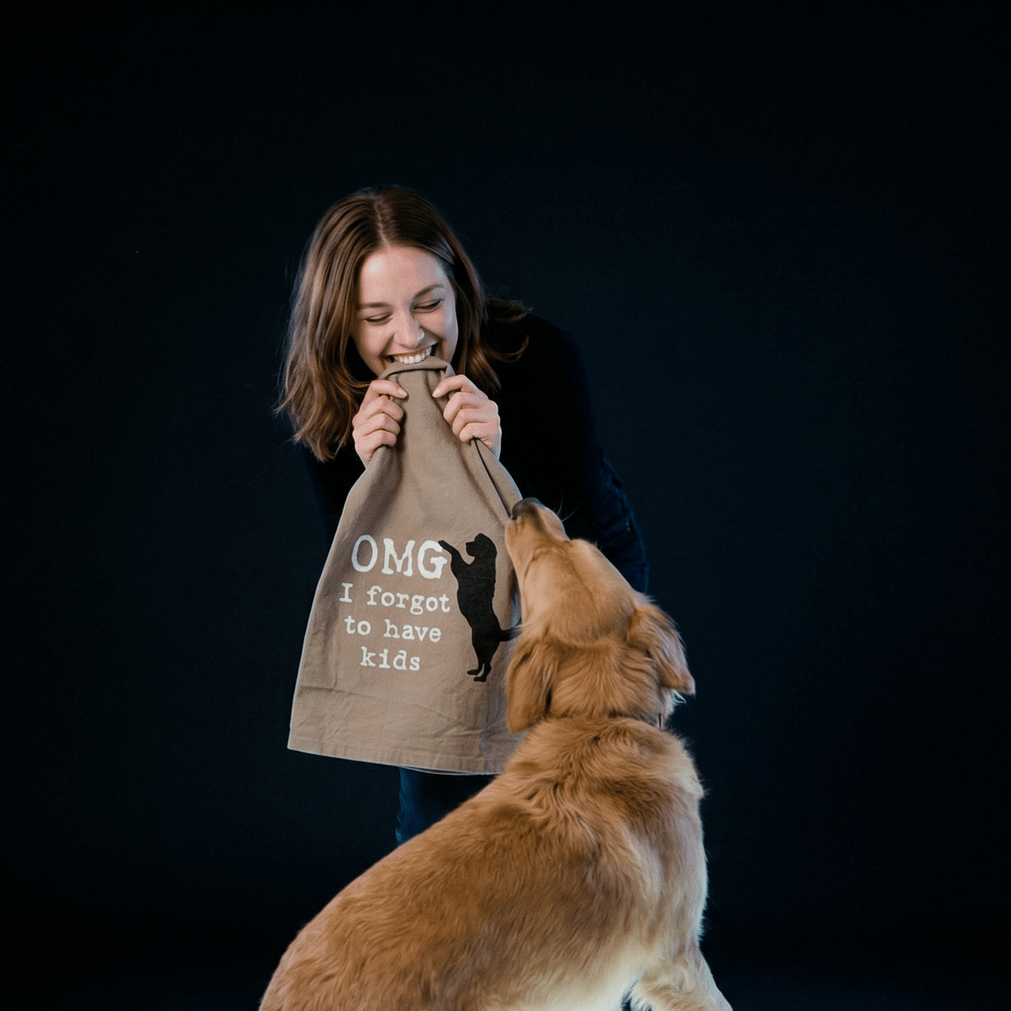 OMG I Forgot To Have Kids Cotton Dish Towel | Dog Lover Funny Novelty Cloth Tea Towel | Gift for Her