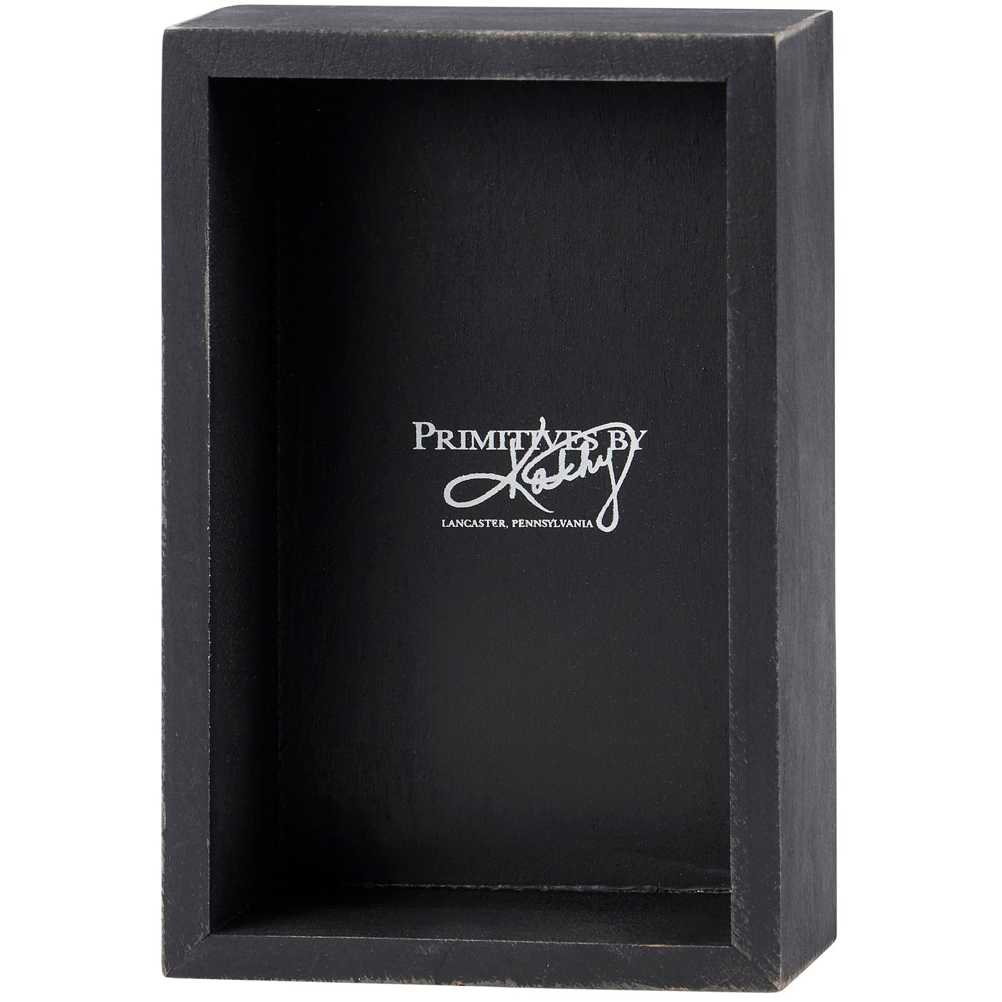 Back part of black wooden box
