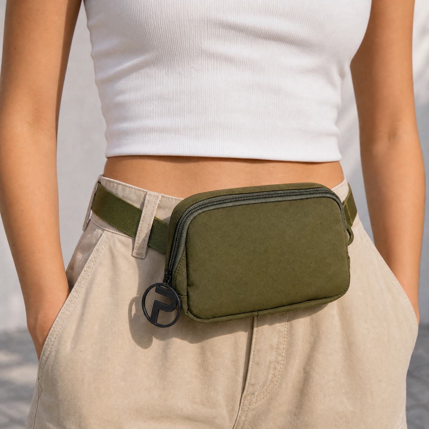 Olive Belt Bag | Fanny Pack Cross Body Bag-Pomchies-The Bullish Store