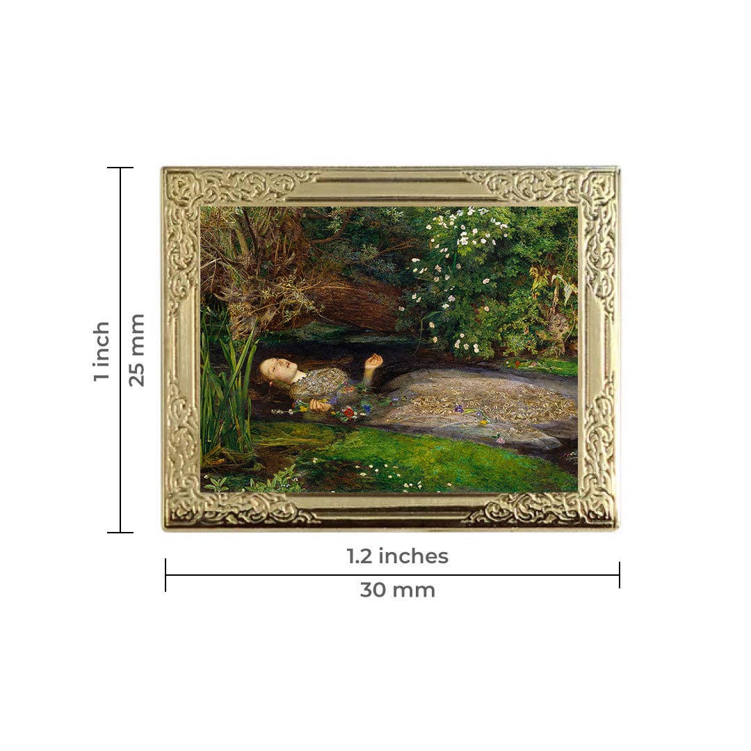 Ophelia by John Everett Millais Art Frame Pin | Museum Enamel Lapel Pin-Real Sic-The Bullish Store