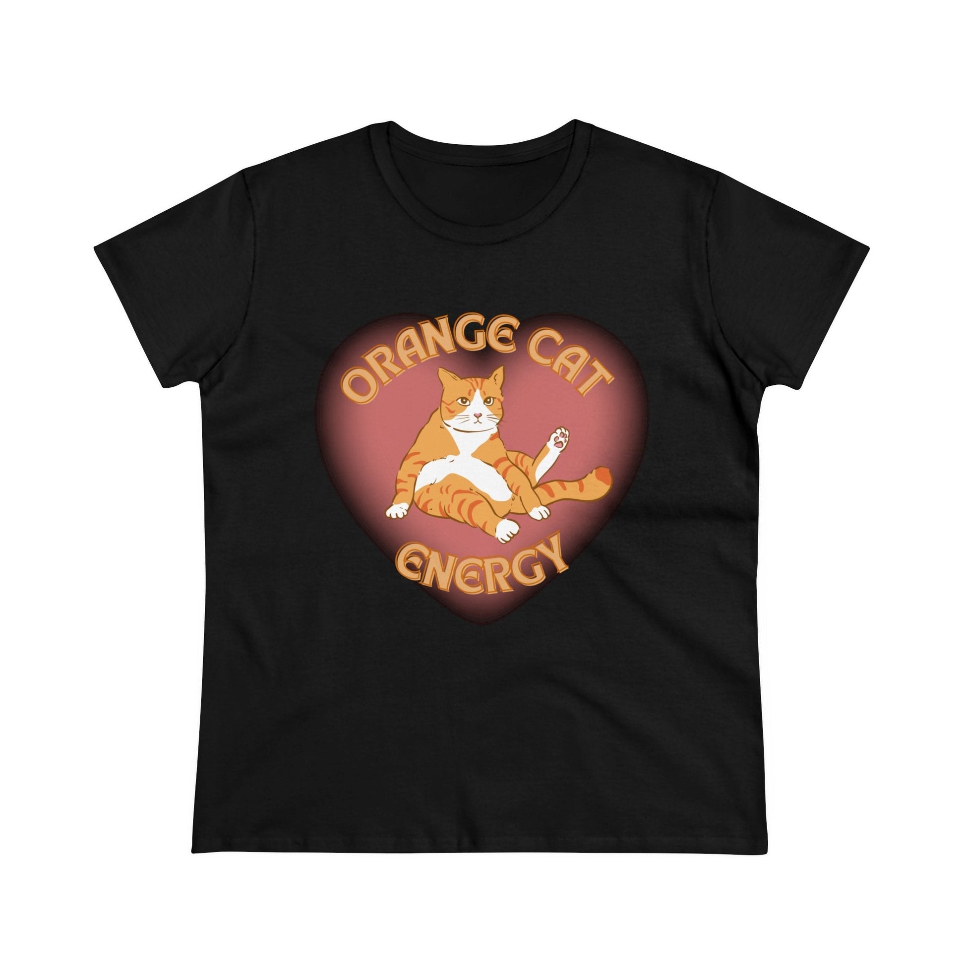 Orange Cat Energy Women's Midweight Cotton Tee