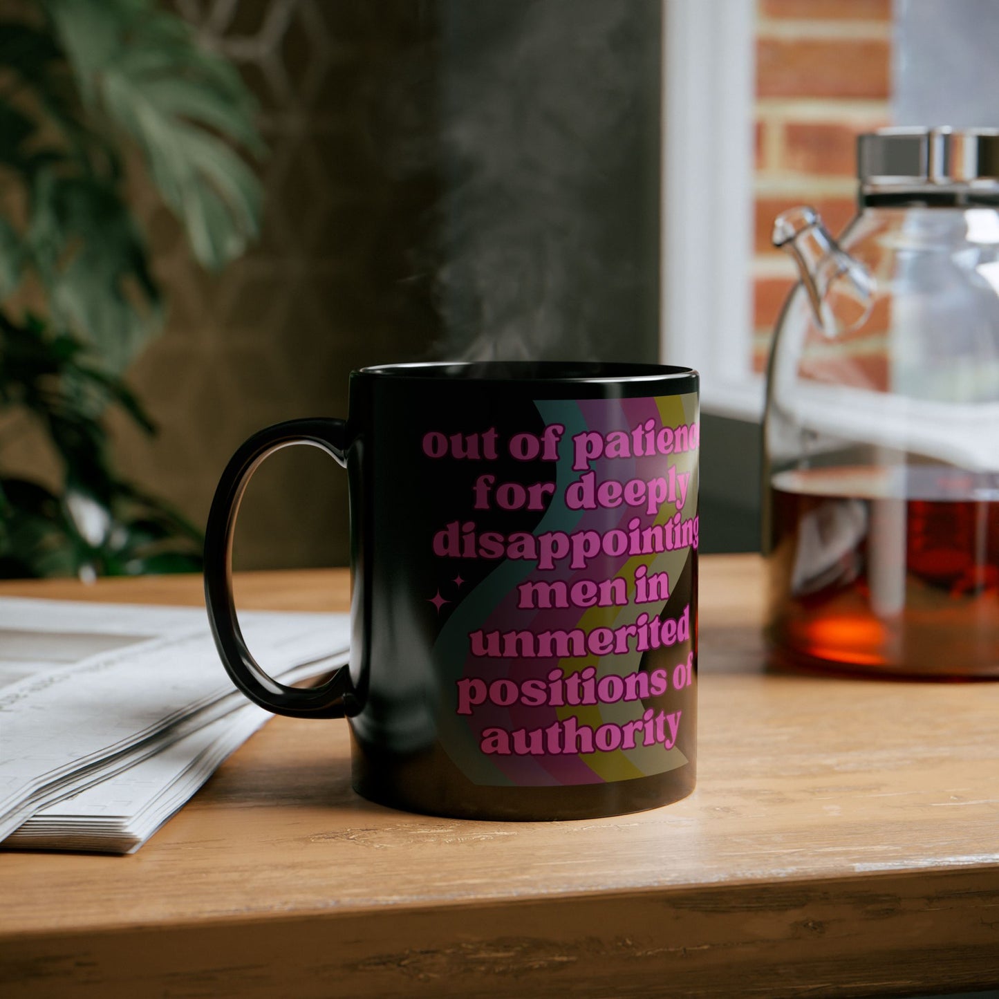 Out of Patience for Deeply Disappointing Men Feminist Mug in Black