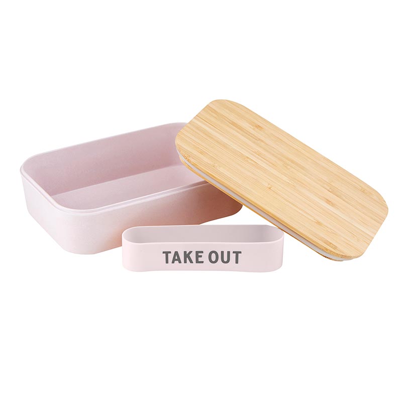 Pack of 3 Take Out Bamboo Lunch Box in Blush Pink | Eco-Friendly and Sustainable | 7.5" x 5" x 2"