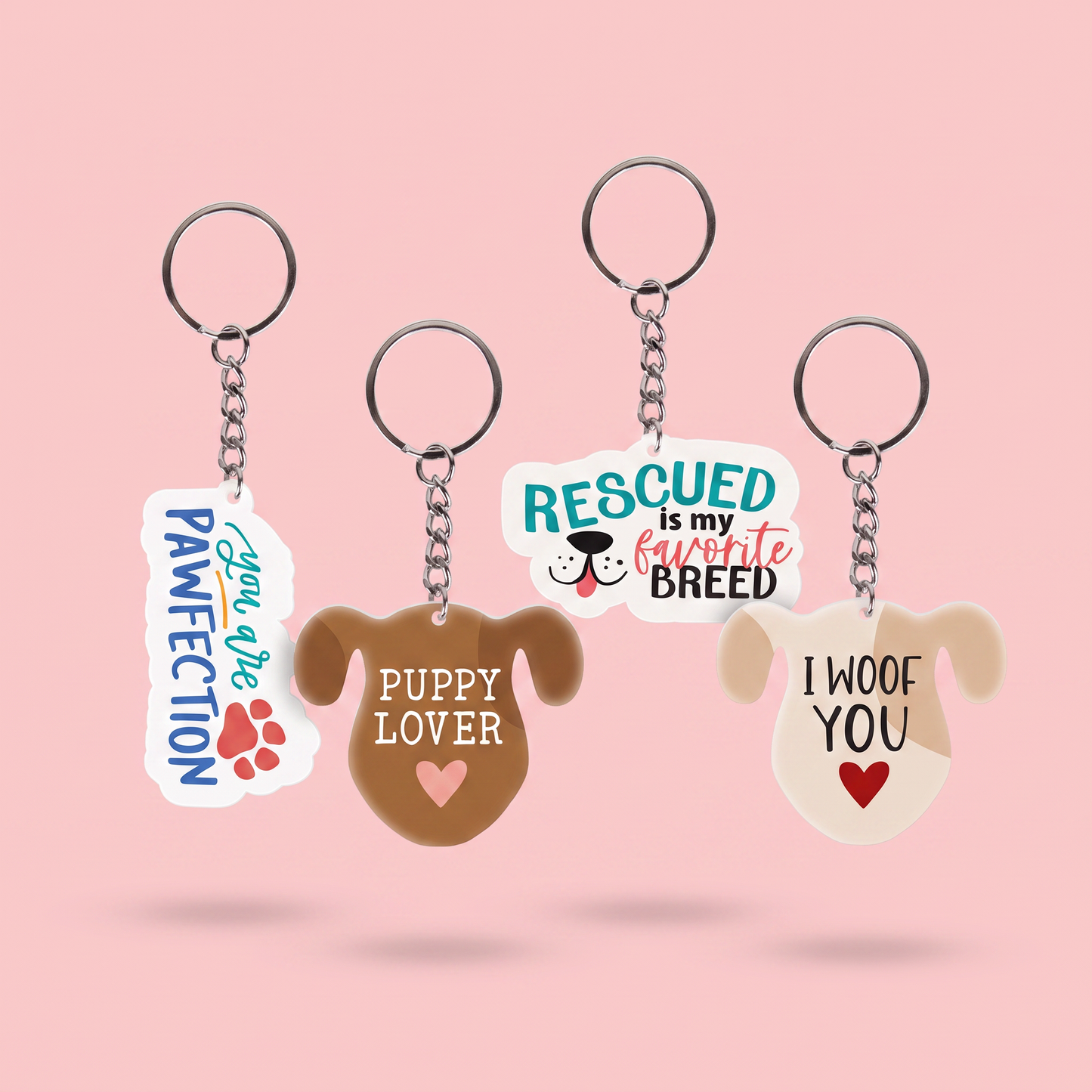 Pack of 4 Dog Lover Keychains