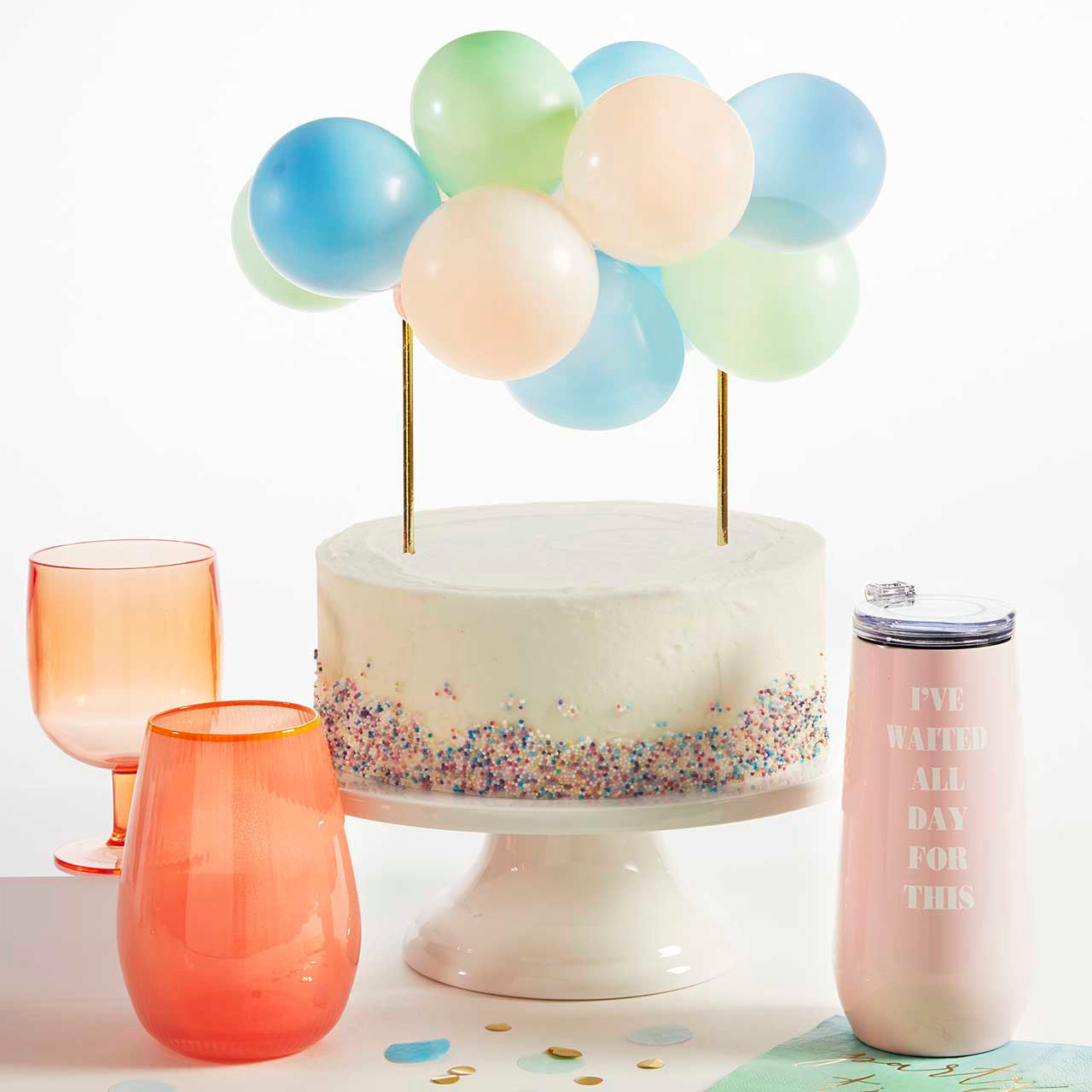 Pastel Balloon Cake Topper | Mini Balloon Garland Cake Decoration