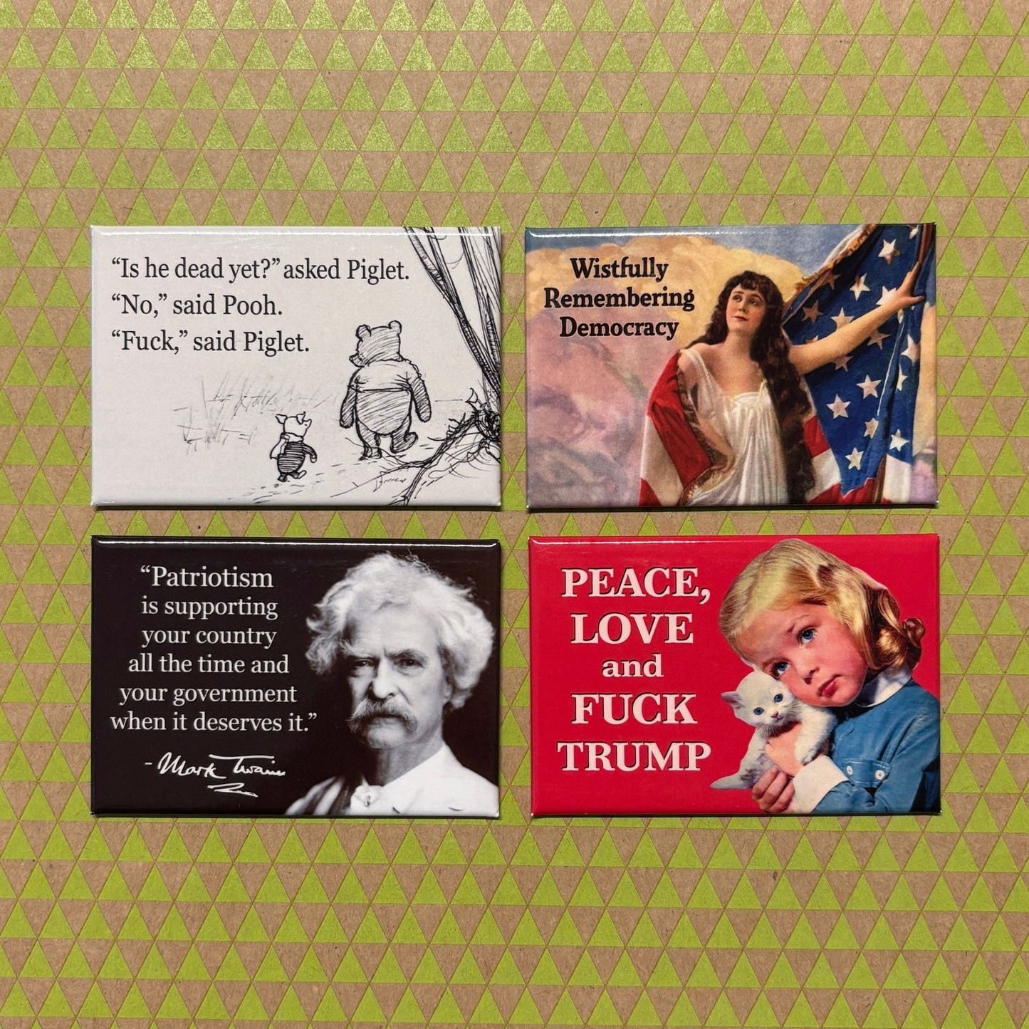 Wistfully Remembering Democracy Refrigerator Magnet | 3" x 2"