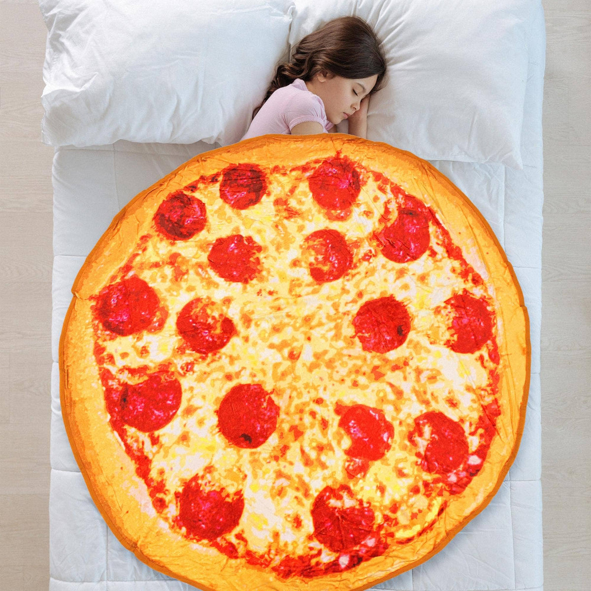 Pepperoni Pizza Round Throw Blanket | 60" Diameter