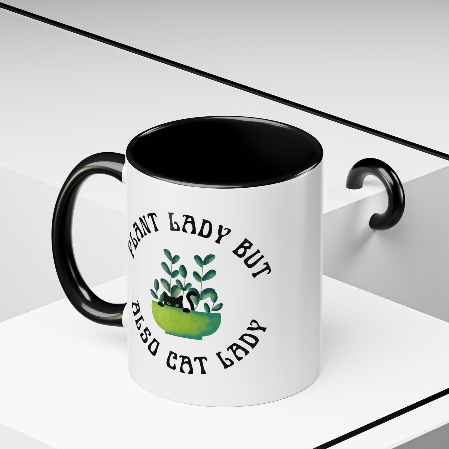 Plant Lady But Also Cat Lady Accent Coffee Mug 11oz