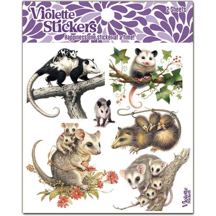 Possum Stickers | 4" x 4" | 2 Sheets-Violette Stickers-The Bullish Store