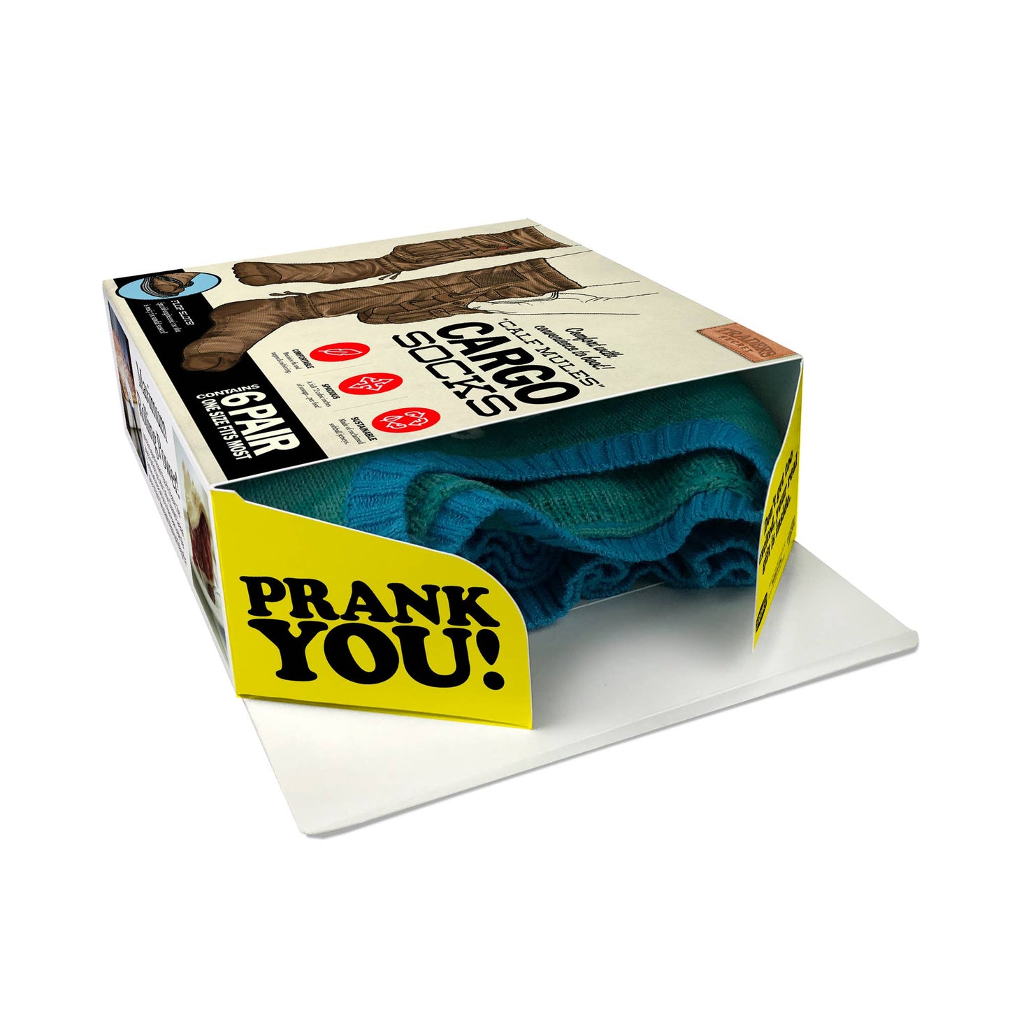 Prank Gift Box Cargo Socks | Empty Gag Box to Put a Real Gift Inside
