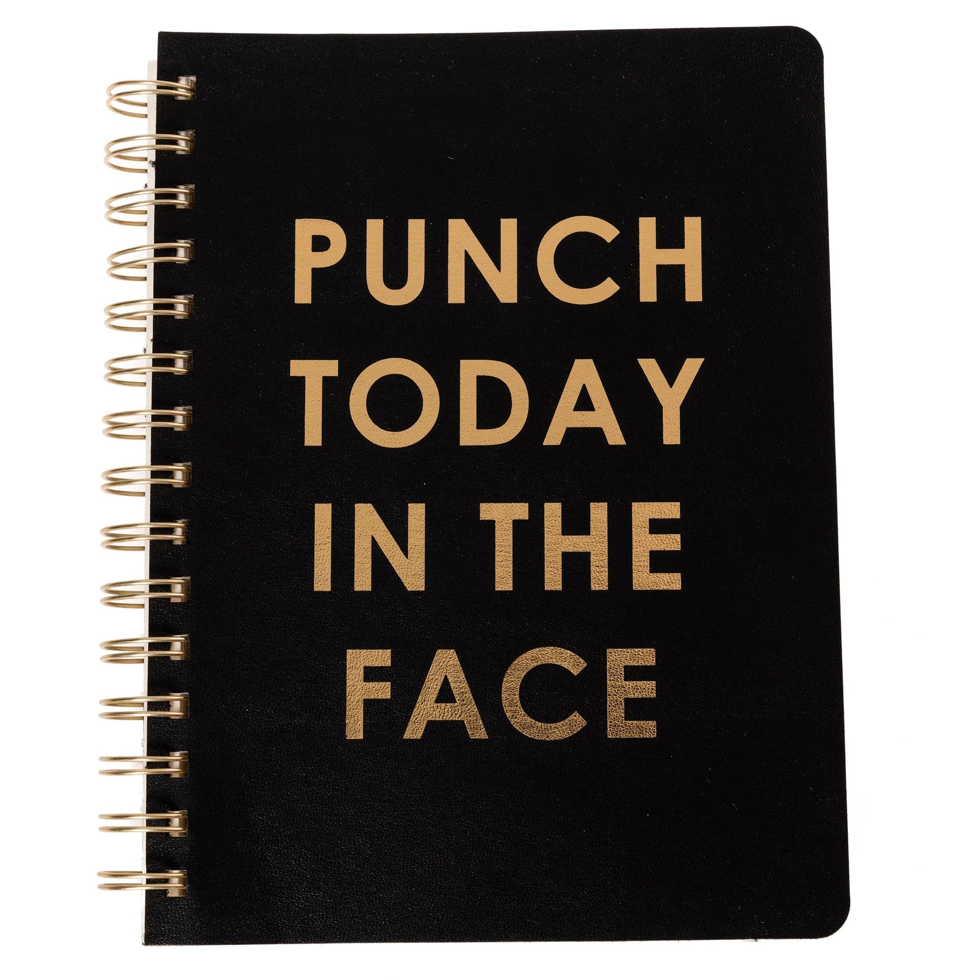 Punch Today In The Face Spiral Vegan Leather Journal | 192 Lined Pages Notebook | 6" x 8"