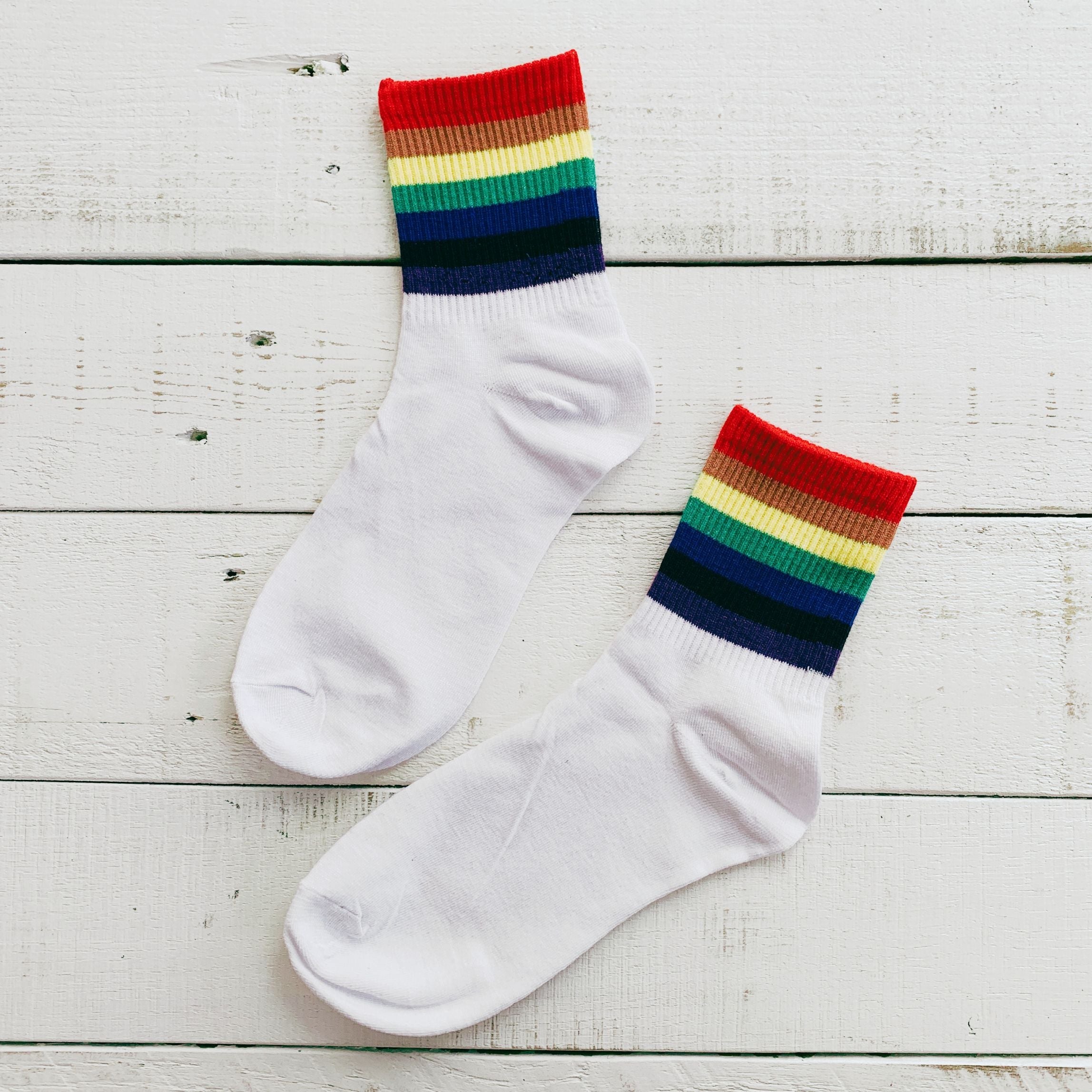 Rainbow Bobby Socks | Pride Themed Retro Short Tube Socks – The Bullish  Store