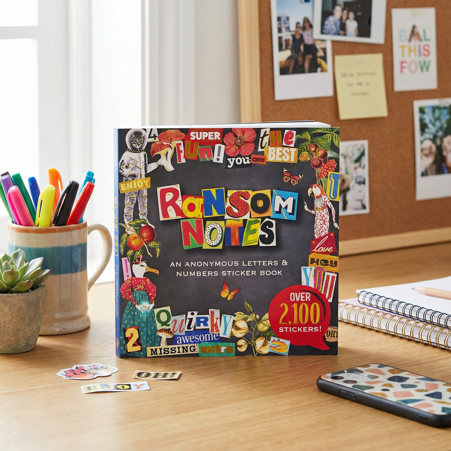 Ransom Notes Sticker Book | 2,100+ Retro Letters & Numbers Stickers on 50 Pages for Journals & Collage