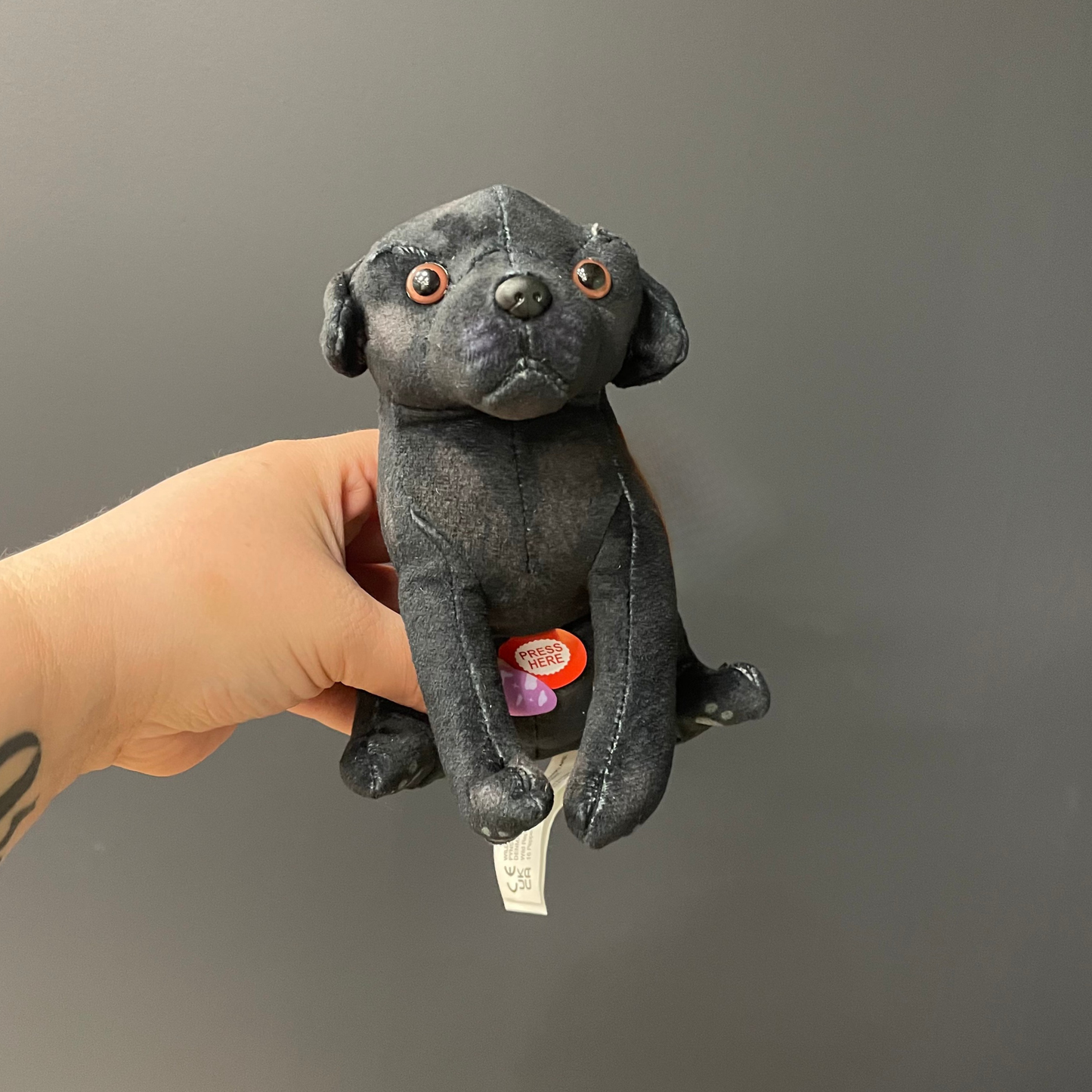 Rescue Black Labrador Dog Stuffed Animal with Sound 5.5"