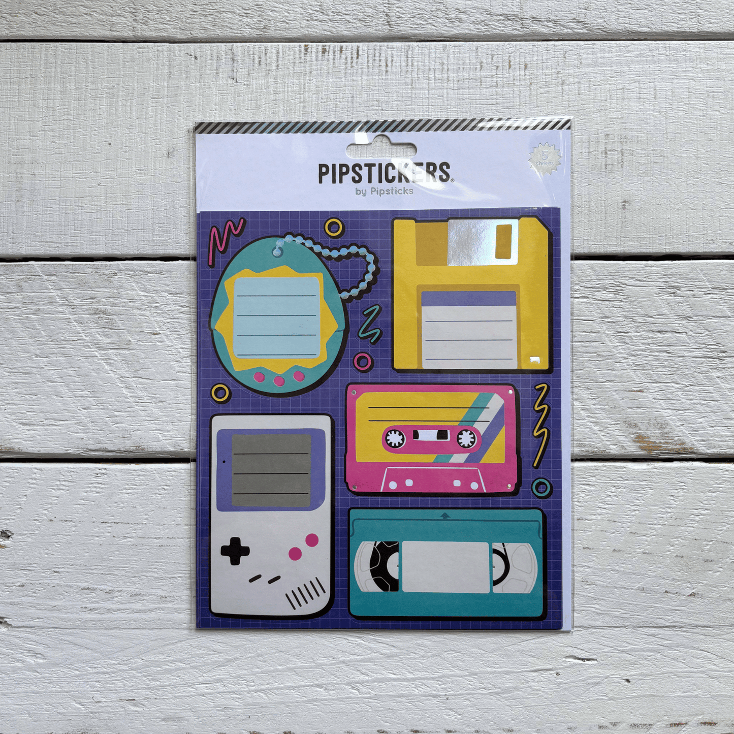 Retro Gadgets Labels (5ct) Stickers | 80s 90s Vibe Decorative Decals | Sticker Lovers Collection