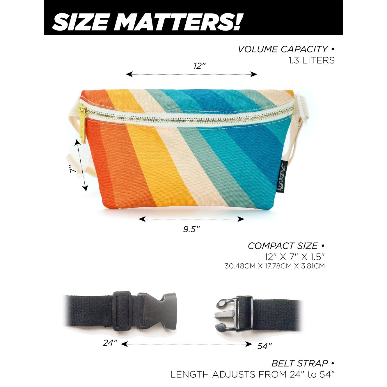 Retro Rainbow '70s Small Ultra Slim Fanny Pack | Recycled Rpet