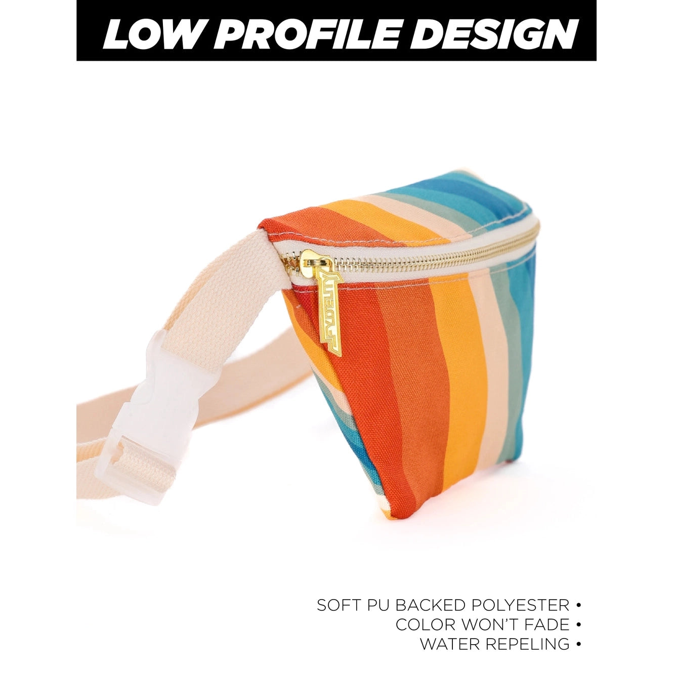 Retro Rainbow '70s Small Ultra Slim Fanny Pack | Recycled Rpet