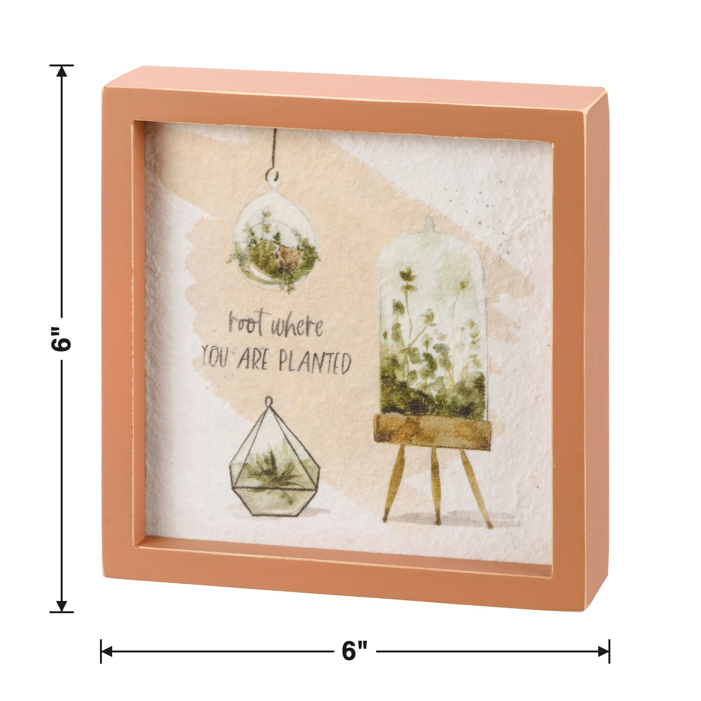Root Where You Are Planted Box Sign size chart