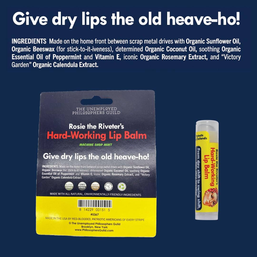 Rosie the Riveter No Show Socks and Lip Balm Gift Bundle