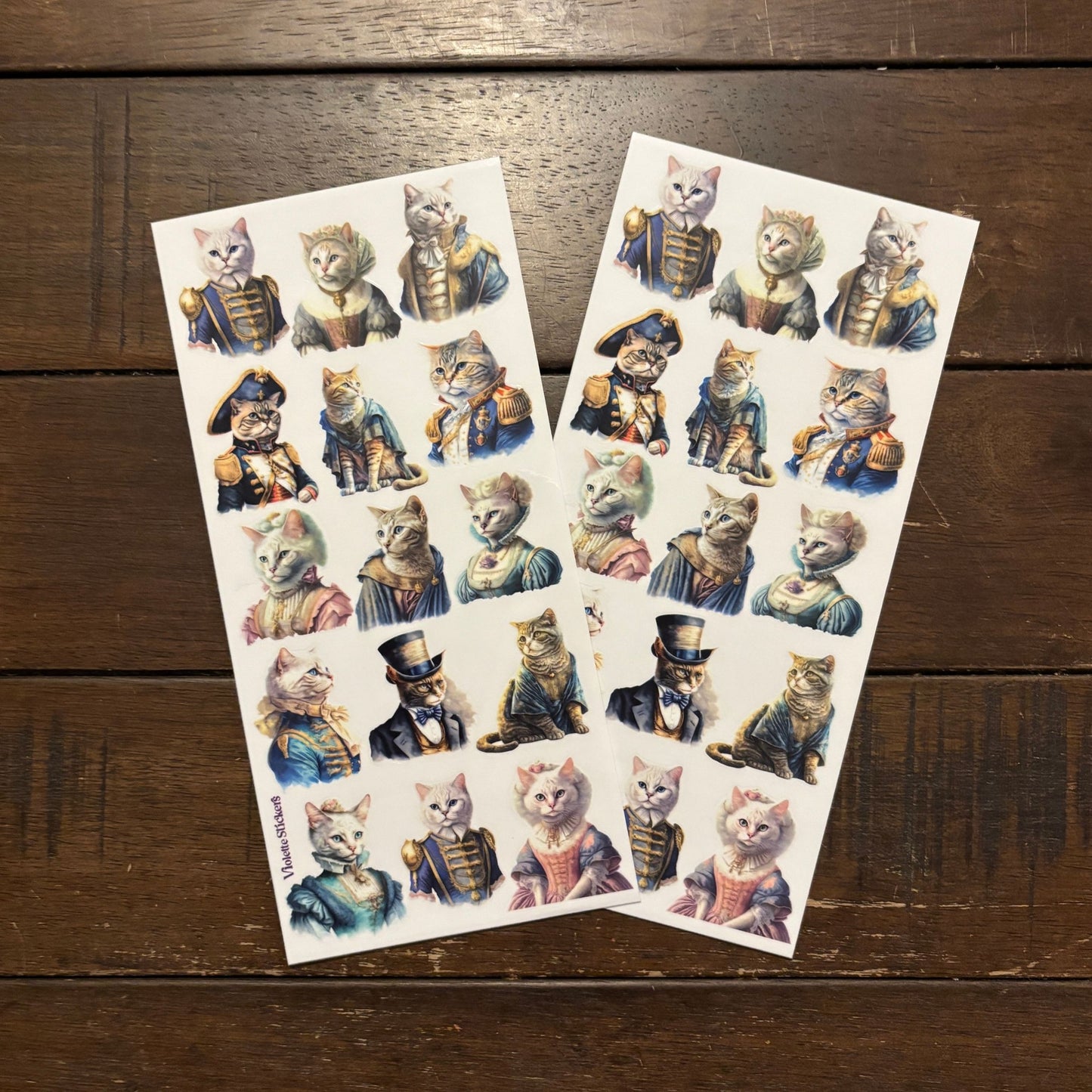 Royal Cats Clear Stickers | 4" x 8" | 2 Sheets-Violette Stickers-The Bullish Store