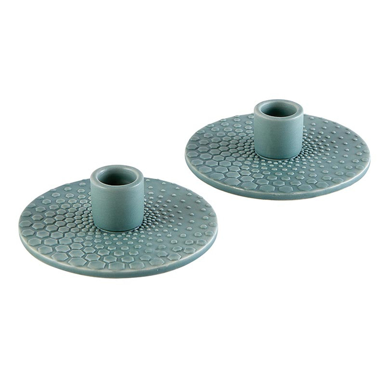 Sage Green Ceramic Candleholder | Textured Abstract Taper Candle Holder | 4.5" x 1.5"