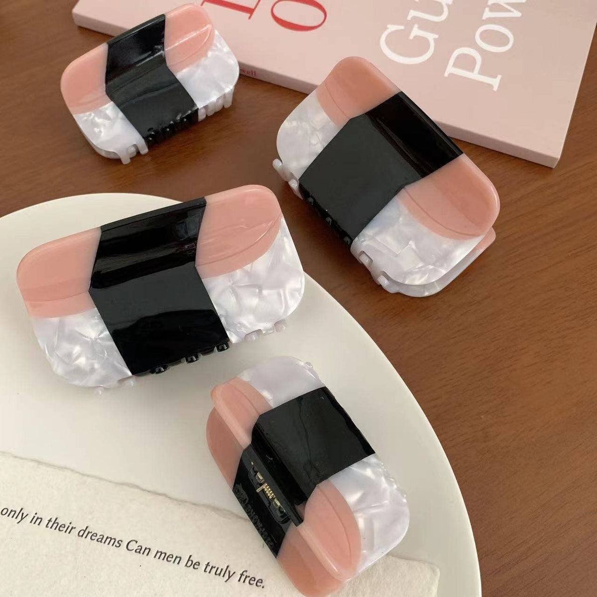 Salmon Sushi Acetate Hair Claw Clip-SoapElenGlen-The Bullish Store