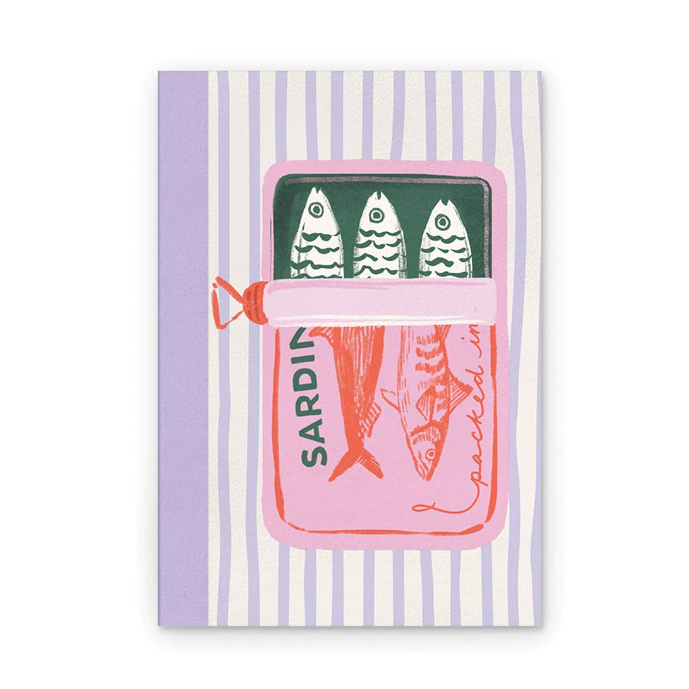 Sardine Snack Artisan Notebook | Compact-sized Smyth-sewn Journal | 208 Lined Pages
