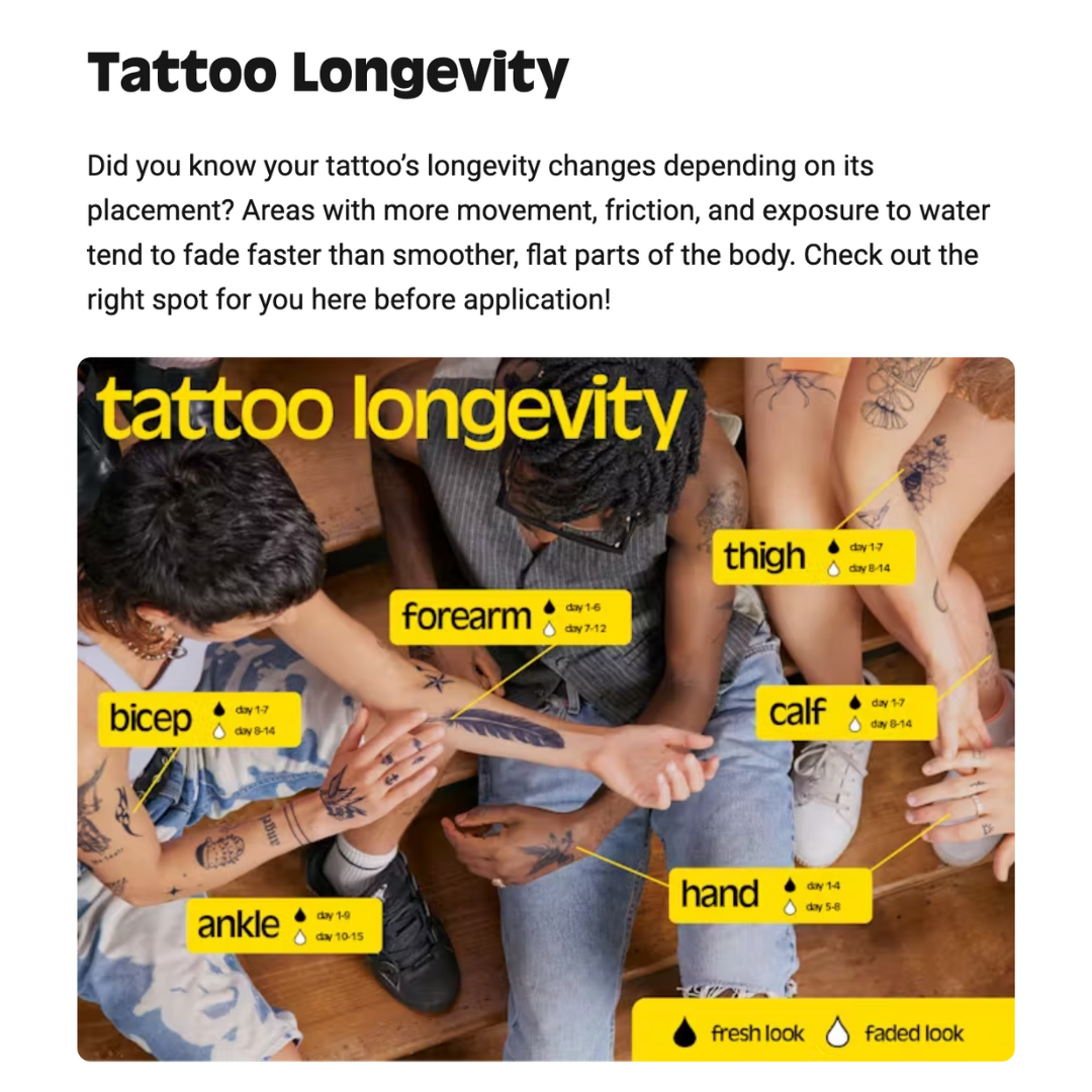 Saucy "Bite Me" Mini Temporary Tattoo | Long Lasting Tiny Graphic Body Art Tat