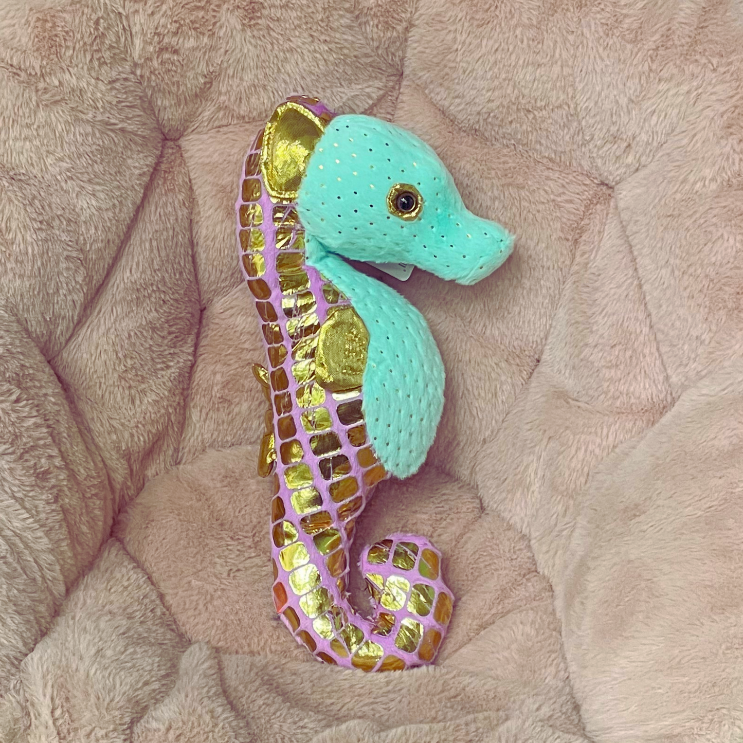 Seafoam Green Seahorse Stuffed Animal 12" | Foilkins Green Seahorse from Wild Republic