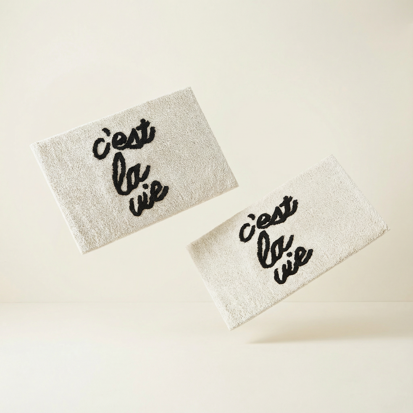 Set of 2 C'est la Vie Bath Mat | Soft Bathroom Rug | 20" x 30"