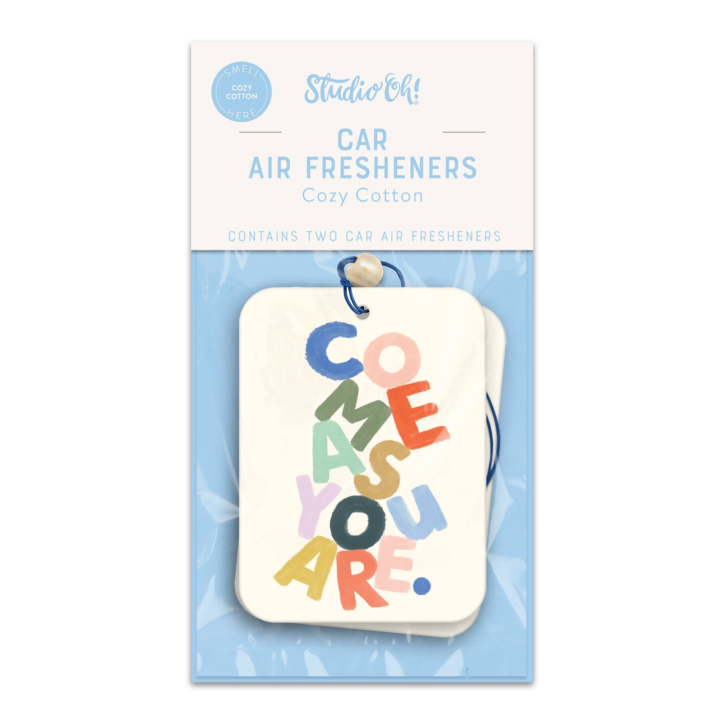 Set of 2 Come As You Are Car Air Freshener | 70s 80s Retro Cozy Cotton Car Scent Diffuser Deodorizer