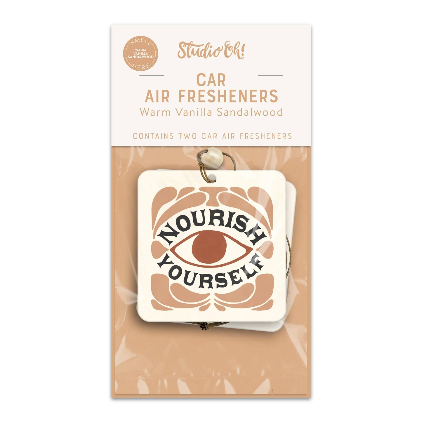 Set of 2 Nourish Yourself Car Air Freshener Warm Vanilla Sandalwood Scent | Car Scent Diffuser Deodorizer